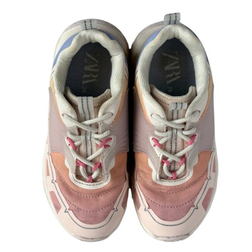 Zara Kids Colorblock Sneakers Girls EU 29 (~11.5-12) Pink Chunky Athletic Shoes - Picture 7 of 9
